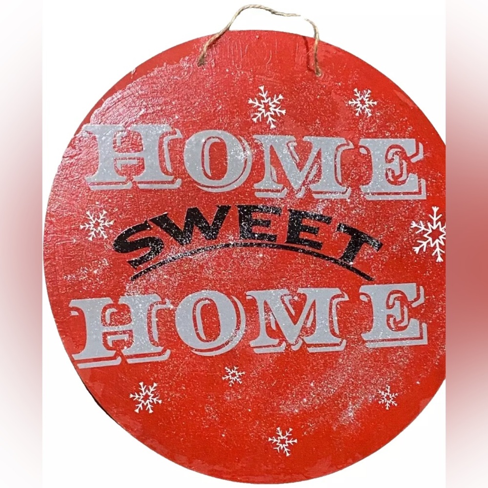 🏡 Home sweet home Circle SIGN Wall Door Plaque With Glitter 12 Inch